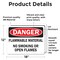 Signmission Flammable Material No Smoking Or Open Flames Danger Sign, Vinyl Decal, 18in W x 12in L, 2PK OS-2PACK-DS-D-1218-L-19370 - alternate 6